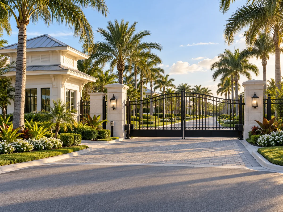Entrance to a gated community on Florida’s Treasure Coast